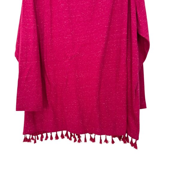 JMS Womens Plus Size 4X Pink Magenta Tunic Top With Fringe Tazzel Hem - Picture 11 of 12
